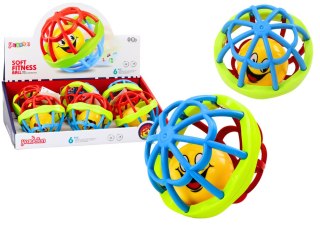 Piłeczka Sensoryczna Grzechotka Gumowa Elastyczna Kolorowa LEAN TOYS