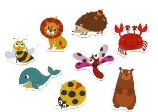 Puzzle Edukacyjne Zwierzątka Układanka Nauka Angielskiego 48 ele. LEAN Toys