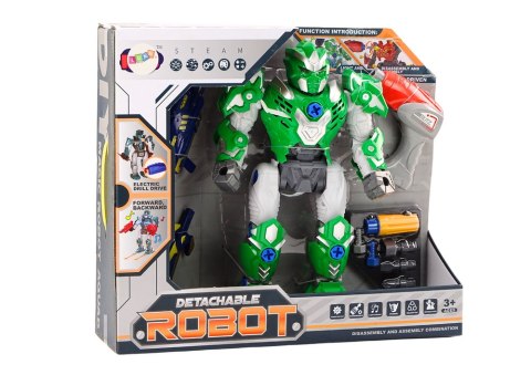 Robot Do Skręcania Broń Wiertarka Śrubokręt Światła Dźwięk Zielony LEAN Toys