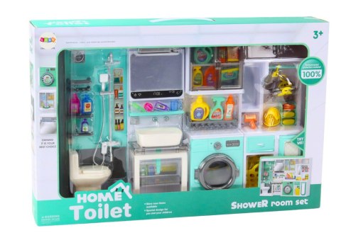 Zestaw Do Zabawy Łazienka 4w1 Prysznic Toaleta Pralka Akcesoria LEAN Toys