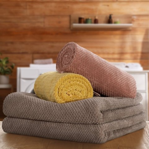 RĘCZNIK ZOE1 70 X 140 CM PUDROWY RÓŻ EUROFIRANY