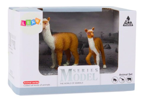 Figurka Dorosła Lama 8 cm z młodą Lamą 6 cm Zwierzęta Świata LEAN Toys