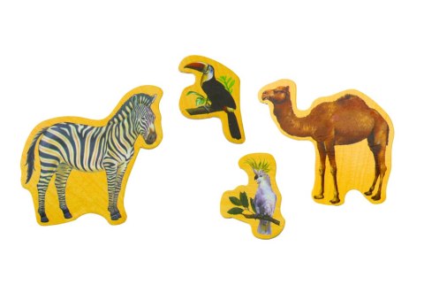 Zestaw Magnesy Drewniane Zwierzęta 20 Sztuk Kolorowe LEAN Toys