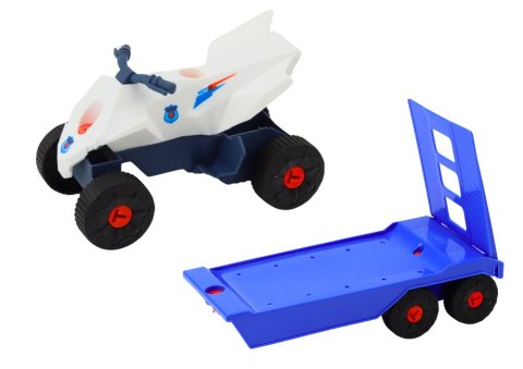 Zestaw Nowoczesne Auto z Quadem i Lawetą Do Rozkręcania DIY Niebieski LEAN Toys