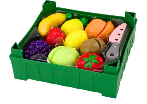Zestaw Owoców Do Krojenia w Skrzynce 9 El Nóż Zielony LEAN Toys