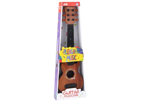 Gitara Zabawkowa Dla Dzieci Brązowa Drewno Kostka Do Gry LEAN Toys