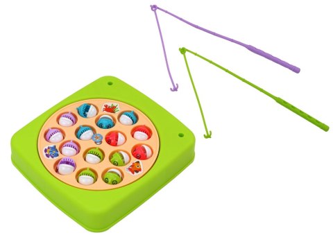 Gra Zręcznościowa Łowienie Rybek 15szt Wędki Zielona LEAN Toys