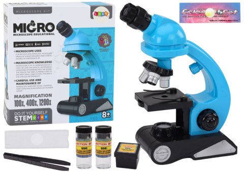 Mikroskop Edukacyjny Do Badań Dla Dzieci Akcesoria Niebieski LEAN Toys