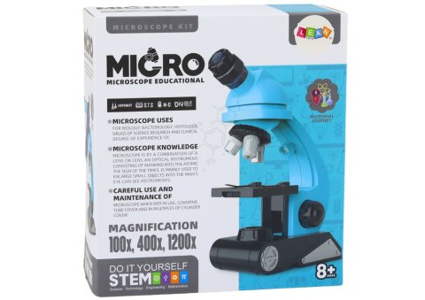 Mikroskop Edukacyjny Do Badań Dla Dzieci Akcesoria Niebieski LEAN Toys