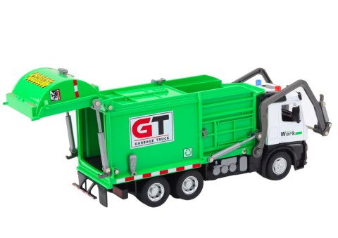 Wielofunkcyjna Zielona Metalowa Śmieciarka z Napędem Frykcyjnym Kosze LEAN Toys