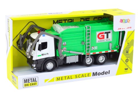 Wielofunkcyjna Zielona Metalowa Śmieciarka z Napędem Frykcyjnym Kosze LEAN Toys