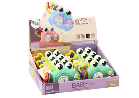 Krab Aparat Grzechotka Projektor Na Baterie Dźwięki Zielony LEAN TOYS