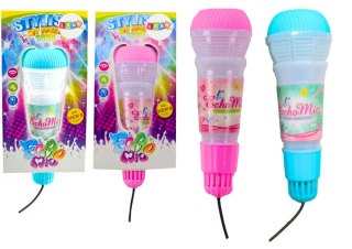 Mikrofon Dziecięcy Efekt Echo Karaoke Różowy Niebieski LEAN TOYS