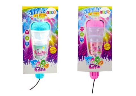 Mikrofon Dziecięcy Efekt Echo Karaoke Różowy Niebieski LEAN TOYS
