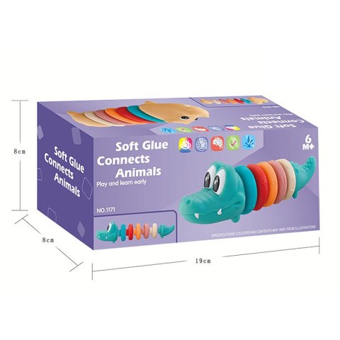 Zestaw Edukacyjny Dla Malucha Miękka Piramidka Krokodyl LEAN Toys