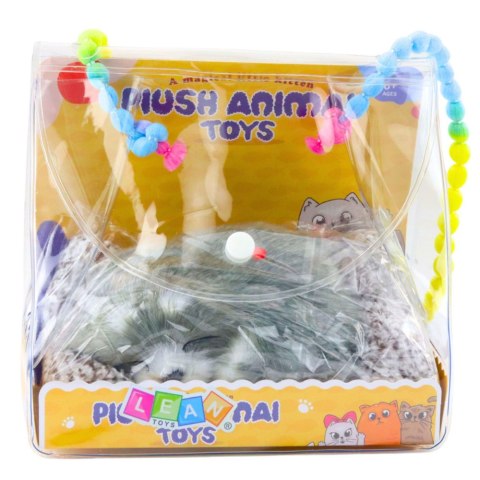 Śpiący Pies Husky Na Poduszce Figurka z Futerkiem Torba Dźwięki LEAN Toys