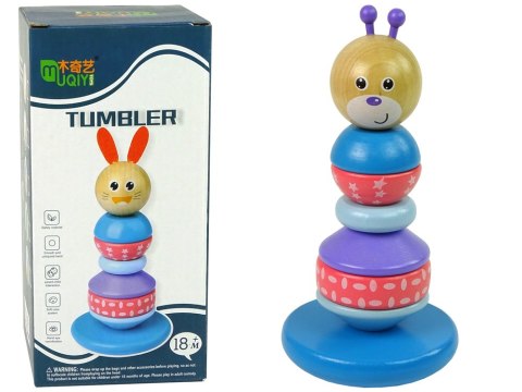 Drewniana Edukacyjna Piramidka Miś Balansująca Wieża LEAN Toys