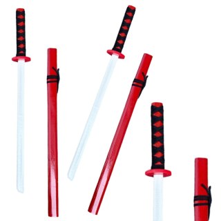 Drewniana Katana Miecz Do Zabawy Treningu Rekwizyt Czerwony 70cm LEAN Toys