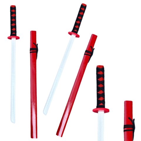 Drewniana Katana Miecz Do Zabawy Treningu Rekwizyt Czerwony 70cm LEAN Toys