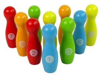 Drewniane Kręgle Gra Zręcznościowa Bowling Kręgielnia 11 El. LEAN Toys