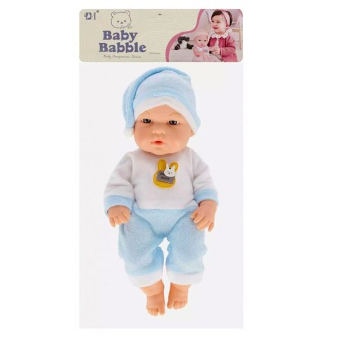 Lalka Bobas W Niebieskiej Piżamce Czapeczka Ruchome Rączki Nóżki 30cm LEAN Toys