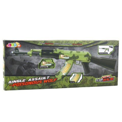 Karabin Wojskowy Moro Wibracje Światła Dźwięki 70cm LEAN Toys