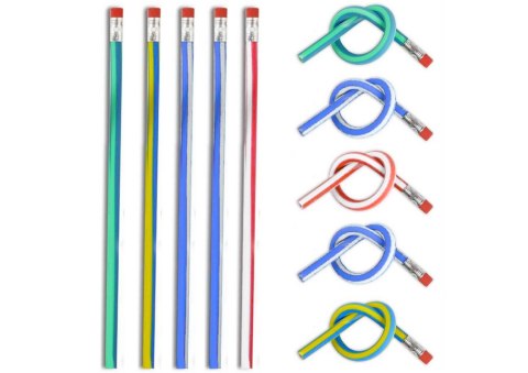 Elastyczny Giętki Ołówek z Gumką Miękki Do Wyginania 5 Sztuk 30cm LEAN