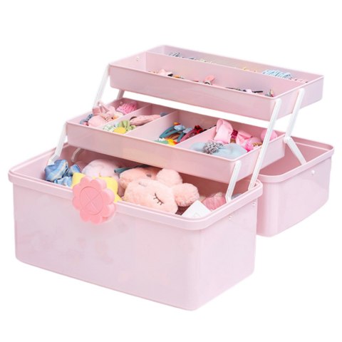 Organizer Pudełko Na Biżuterię Kosmetyki Akcesoria Różowe 29x16x16cm LEAN