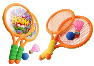 Rakietki Do Badmintona Dziecięce Dinozaury Pomarańczowa Zielona LEAN Toys