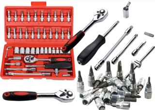 Zestaw Kluczy Nasadowych 1/4" - 46 Elementów w Walizce LEAN