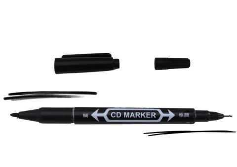 Zestaw Markerów Dwustronnych Wodoodpornych Do Płyt CD Czarny 10szt. LEAN