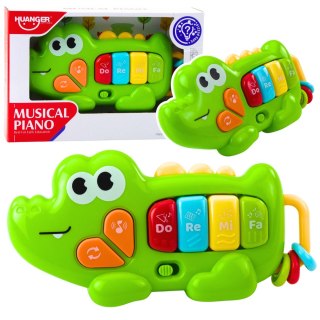 Muzyczne Pianinko Interaktywne Dla Malucha Krokodyl Koraliki Zielony LEAN Toys