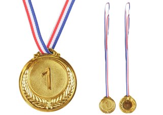 Złoty Medal Pierwsze Miejsce Nagroda Trofeum Cynkowy 6,5cm LEAN TOYS