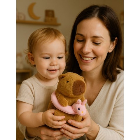 Pluszowa Kapibara Różowe Koło Ratunkowe Z Jednorożcem Brązowa 20cm LEAN Toys