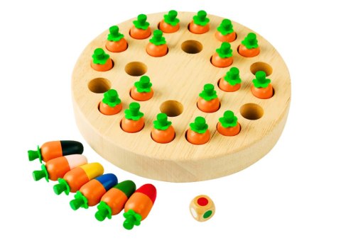 Gra Pamięciowa Rodzinna Marchewki Drewniana LEAN Toys