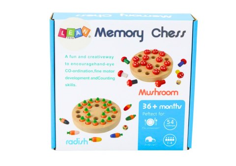 Gra Pamięciowa Rodzinna Muchomory Drewniana LEAN Toys