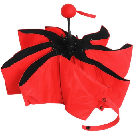 Parasolka Kieszonkowa Składana z Ochroną UV UPF 50+ Etui Czerwona 90 cm LEAN