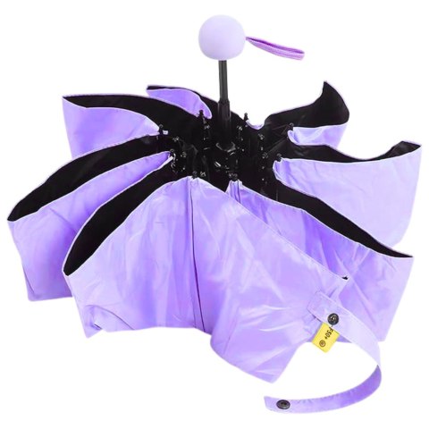 Parasolka Kieszonkowa Składana z Ochroną UV UPF 50+ Etui Fioletowa 90 cm LEAN
