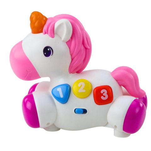Zabawka Interaktywna Dla Malucha Jednorożec Na Kółkach Światła Dźwięki LEAN Toys