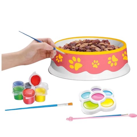 Zestaw Kreatywny Miska Dla Do Malowania Farbki Pędzelki DIY 6 el. LEAN Toys