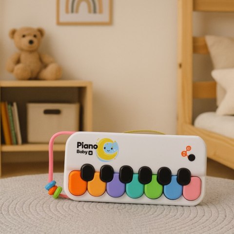 Edukacyjne Pianinko Muzyczne Dla Dzieci Interaktywne Kolorowe Koraliki LEAN Toys