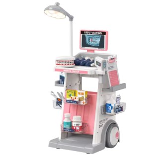 Zestaw Doktor Dentysta Wózek Medyczny Światła Różowy 26 el. LEAN Toys