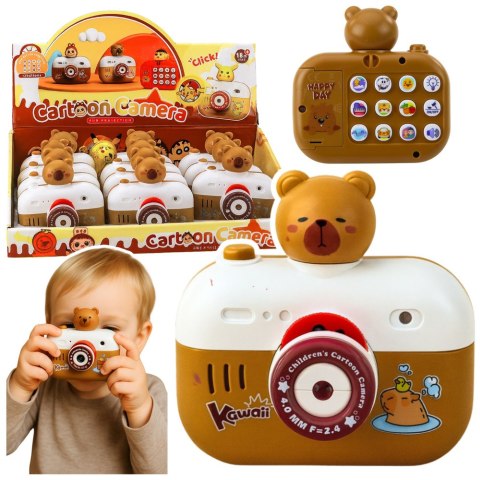 Aparat Interaktywny Kapibara Projektor Światła Dźwięki Smycz LEAN Toys