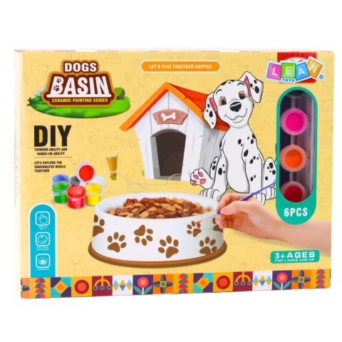 Zestaw Kreatywny Miska Dla Psa Do Malowania Farbki Pędzelki DIY 6 el. LEAN Toys