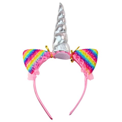 Zestaw Opaska Jednorożec Uszy Róg Naszyjnik Kolorowe LEAN TOYS