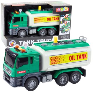 Ciężarówka Cysterna Woda Światła Dźwięki Zielona 1:14 LEAN Toys