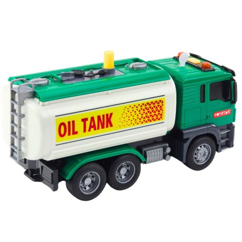 Ciężarówka Cysterna Woda Światła Dźwięki Zielona 1:14 LEAN Toys