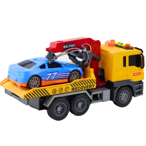 Laweta Z Dźwigiem Samochód Wyścigowy Światła Dźwięki LEAN Toys