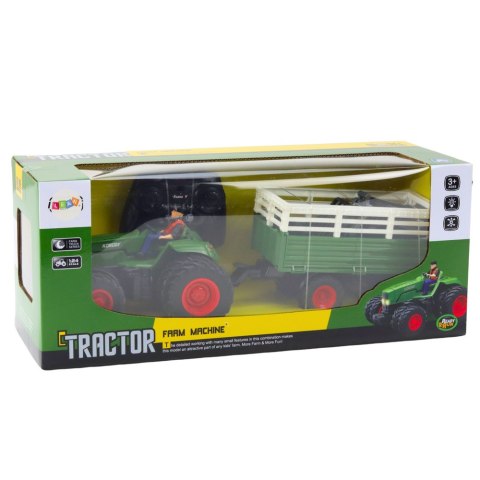 Traktor Rolniczy Z Przyczepą i Widłami Podwójne Koła Zdalnie Sterowany RC LEAN Toys