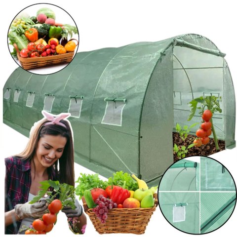 Tunel Foliowy Ogrodowy Szklarnia 6x3x2m Folia 18m² UV-4 Premium LEAN